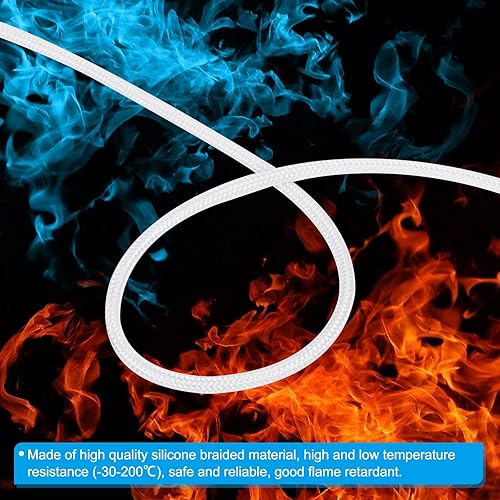 Vista 48 de PATIKIL Cable electrónico 11AWG de 16.4 pies, -30 a 392.0 °F, aislado, resistente a altas temperaturas, cable de silicona flexible eléctrico