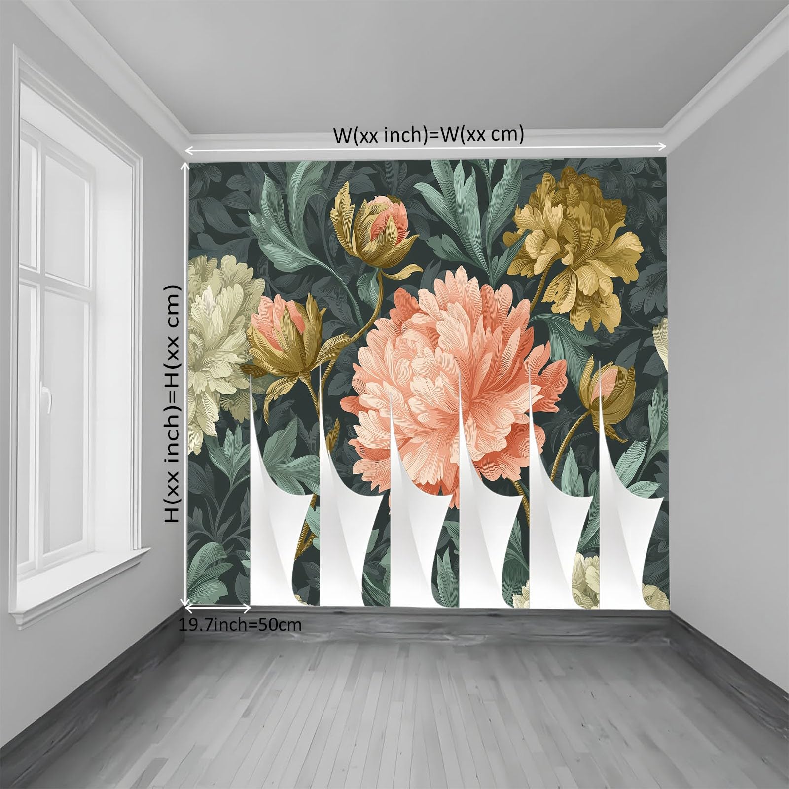 Mural ścienny tapeta vintage William Morris kwiatowa dekoracja ścienna do salonu sypialni, ciemnoszara włóknina mural do pokoju dziecięcego biura papier fotograficzny plakat 350 x 256 cm