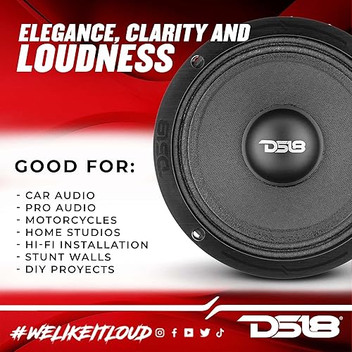Miniatura 4 de DS18 PRO-ZXI6M 6.5" Mid-Range Car Audio Loudspeaker 600 Watts 8-Ohm - Premium Quality Audio Door Speakers for Car or Truck Stereo Sound System (1