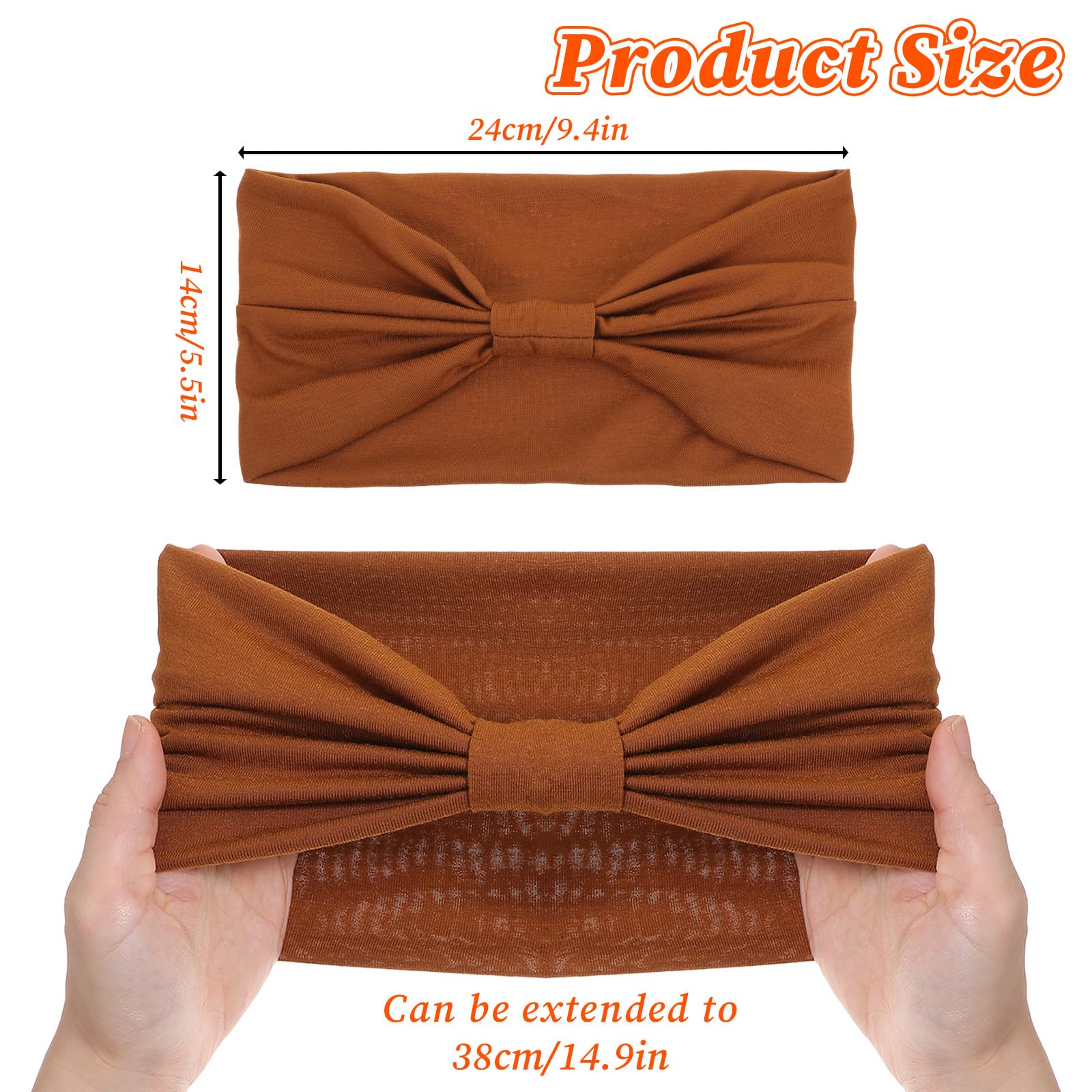 XLIUAX 3 Pcs Wide Headbands for Women Thick Large Head Bands, Soft Ladies Boho Bandanas - Image 3