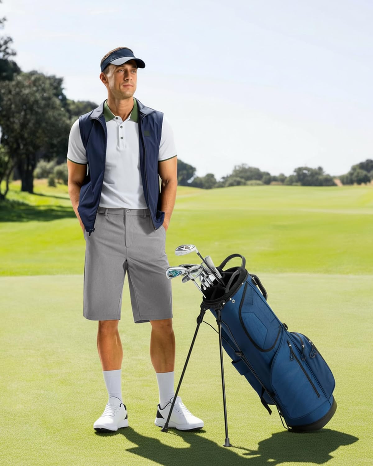 G Gradual Men's Golf Shorts 12" Long with 4 Pockets Lightweight Casual Knee Length Short Quick Dry Hiking Work Travel Shorts - Image 3