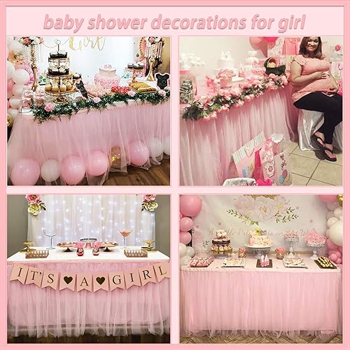 Miniatura 2 de Suppromo - Falda de mesa con tutú de calidad superior, con 3 capas de malla, plisada, de tul, para fiestas, bodas, baby shower, fiestas de