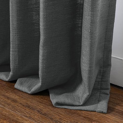 Miniatura 125 de Drapifytex Cortina plisada de lino sintético, cortina para oscurecer la habitación, 56 pulgadas de ancho x 96 pulgadas de largo, cortina de cobre 26