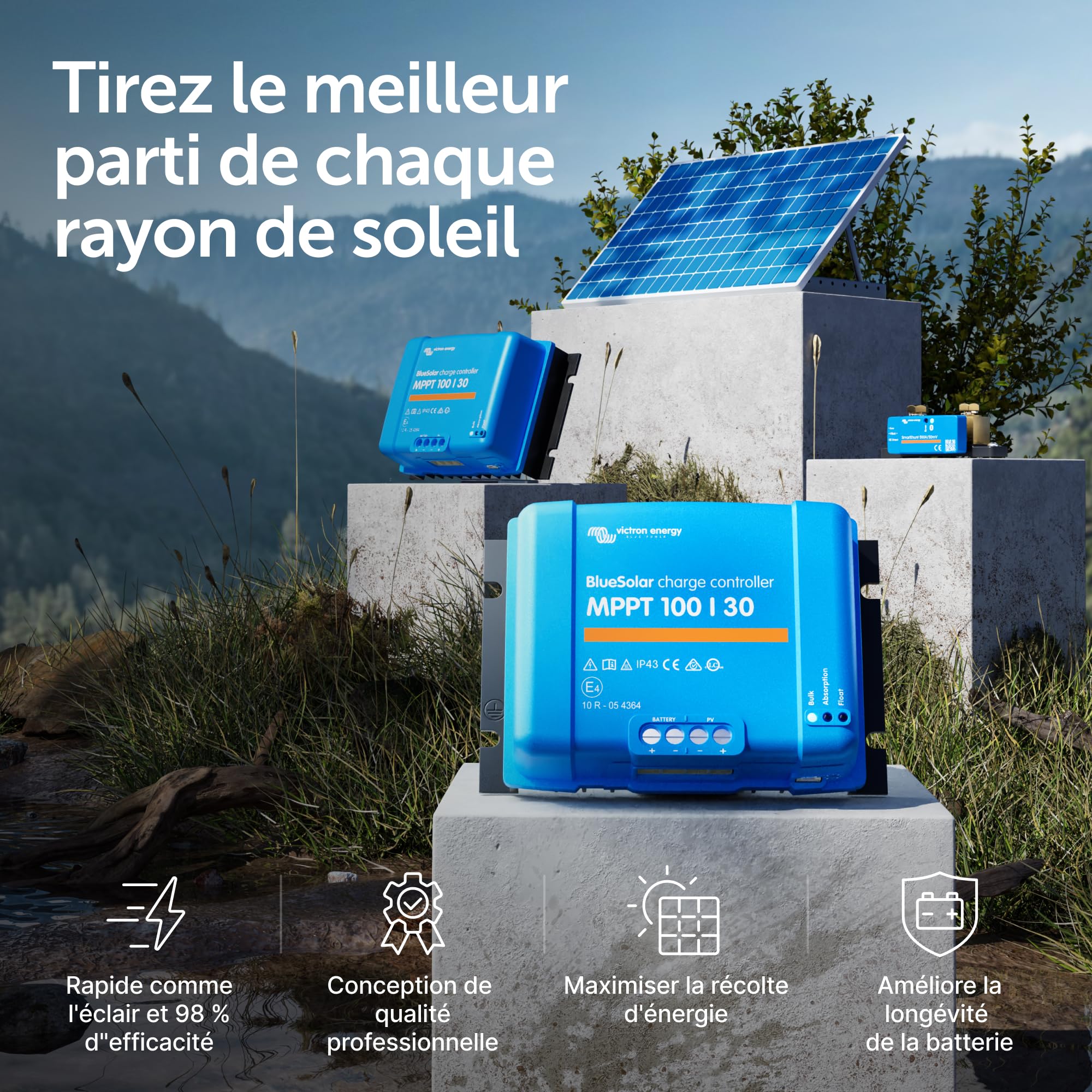 Victron Energy BlueSolar MPPT 100V 30 amp 12/24-Volt Contrôleur de Charge Solaire