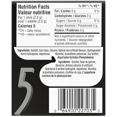 Vista 7 de Wrigley 5 Rain-Tingling Menta verde, 10 unidades / 150 palos en total