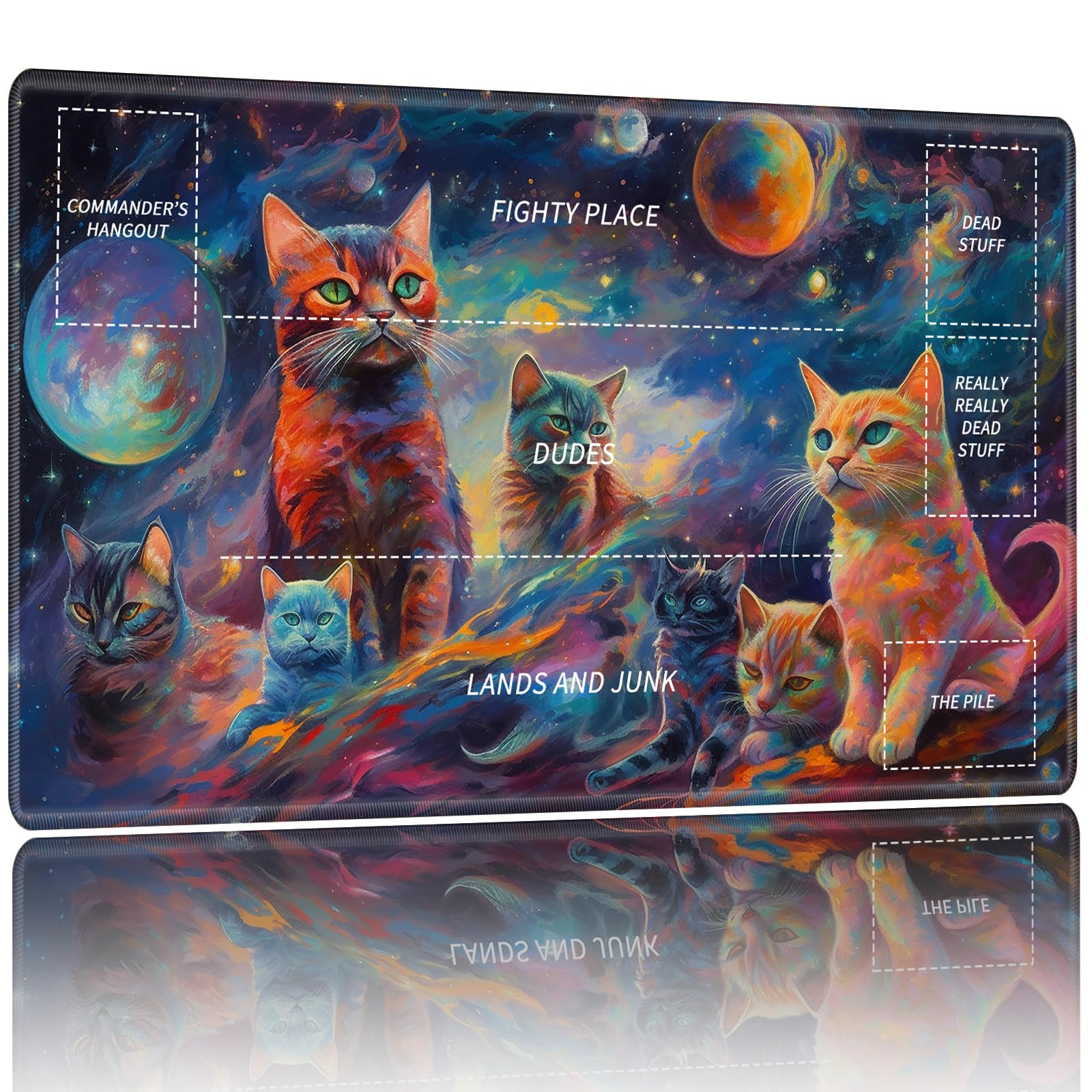 Playmat for MTG,Card Playmat Stitched with Zones for MTG Card Game Playing, TCG and Board Game Mat for Cards,Mousepad Desk Mats,Game Mat 24 x 14