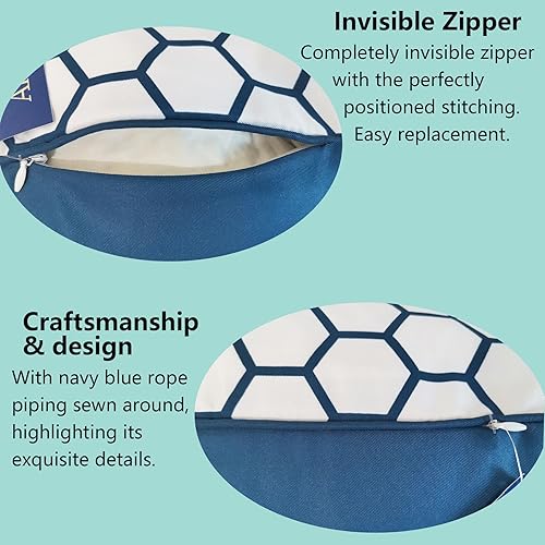 Miniatura 7 de Paquete de 2 fundas de almohada decorativas para sofá, fundas de almohada Accent Carra de 12 x 24 pulgadas, hexagonal, geométrico, panal de abeja,