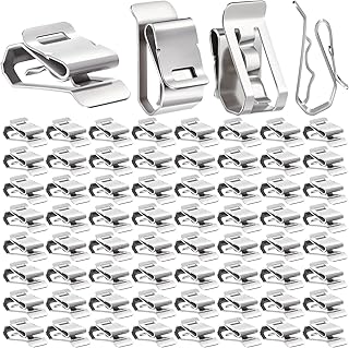 100 Pcs Stainless Steel Cable Clips S Clip Metal Trailer Wire Clip Electrical Cord Management Solar Panel Wire Clip for PV Wiring Boat Cable Boat Trailer, 0.2 Inch to 0.3 Inch in Rope Capacity, Silver