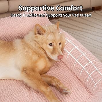 KHONSU PET Cat Couch Bed - Plush Fluffy Cat Sofa for Indoor Cats, Orthopedic Kitten Lounge Chair with Removable Washable Cover, Supportive Pet Couch, 24 inch, Green