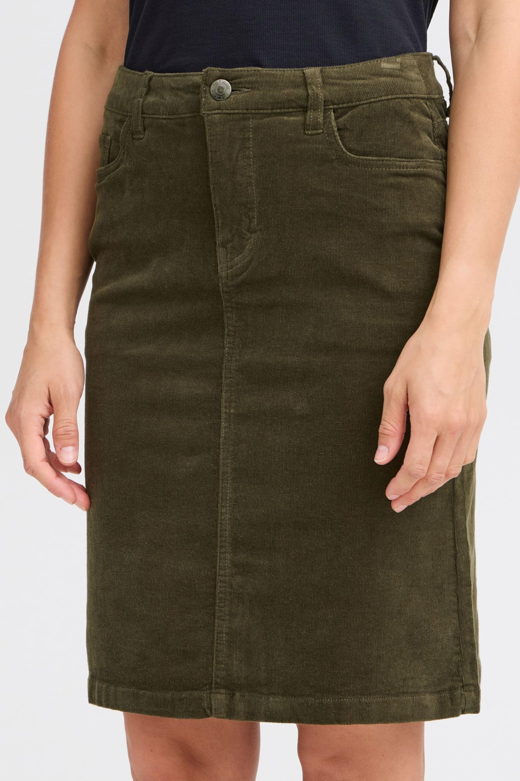 PULZ JEANS PZSally Damen Rock Webrock Minirock mit Eingrifftaschen Gürtelschlaufen Baumwollmischung Regular fit