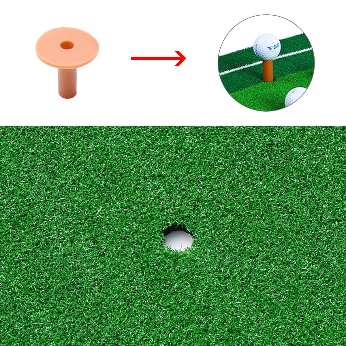 YARNOW Golf Übungsmatte 50x80cm mit Realistischer Kunstrasenoberfläche und Pp Material Tragbares Schlagpad für Indoor und Outdoor Training von Anfängern und Fortgeschrittenen