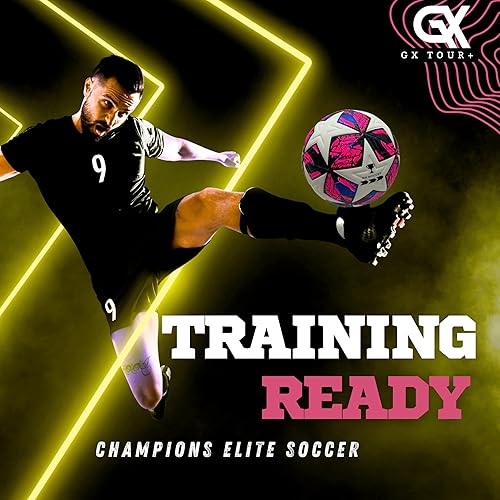 Miniatura 10 de Balón de fútbol Tamaño 4. Balón de fútbol de campeones de fútbol GX. Material duradero de PU de grado profesional.