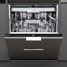 Telefunken Geschirrspüler 60 cm vollintegrierbar | Einbau Spülmaschine | 14 Maßgedecke | 9 Programme | AquaStop | Energieklasse A | 44 dB | Startzeitvorwahl | Auto-Door | inkl. Besteckkorb | GEV6014A
