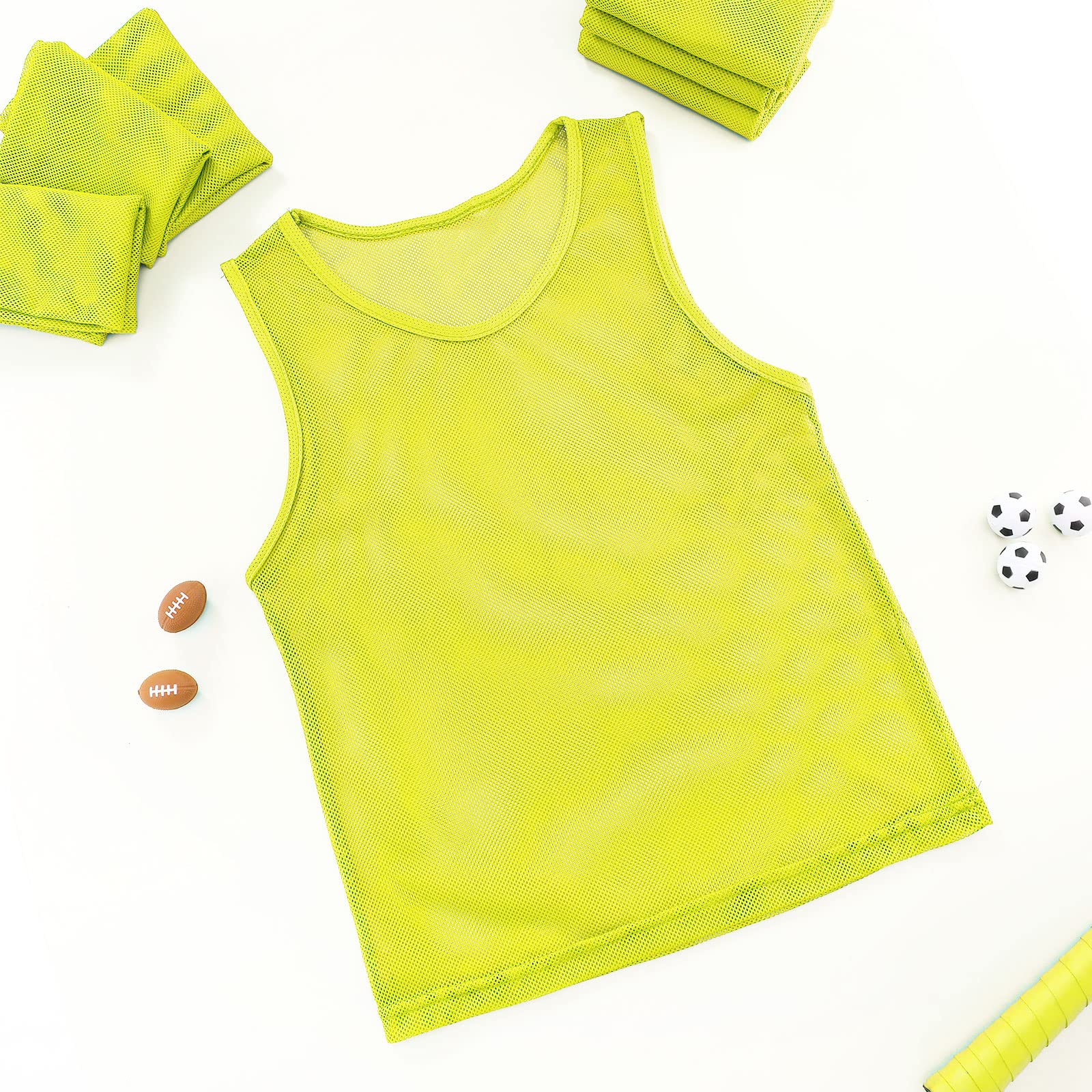 Sintege 24 Gilet di Calcio in Rete Gilet da Allenamento Maglie da Scrimmage di Nylon Pettorine Allenamento a Squadre Pallacanestro Pettorina Calcio per Bambini
