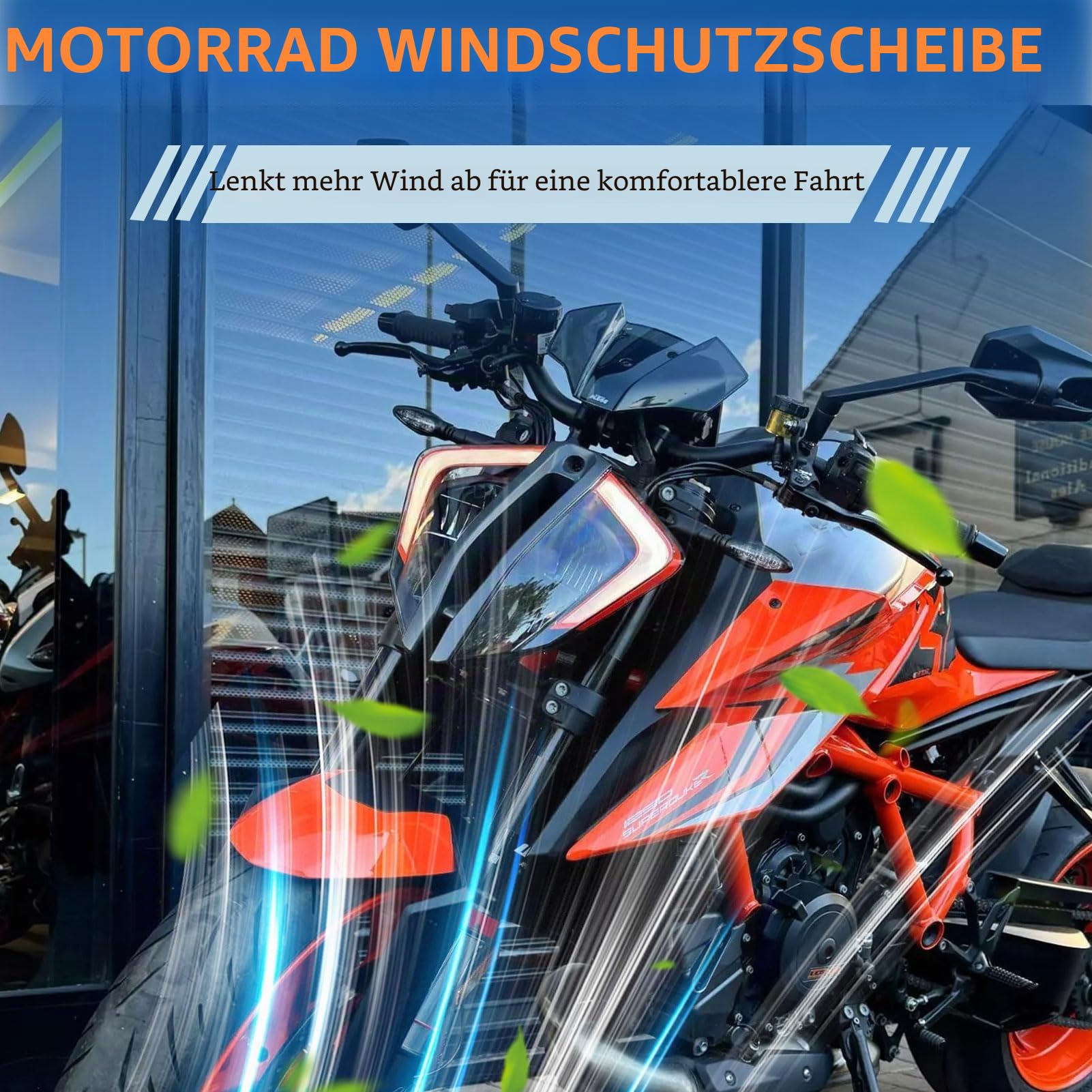 Motorrad Windschutzscheibe Windschutz Windabweiser Flyscreen Frontverkleidung Visier Visier fit for K&T&M 1290 SUPER Duke R 20-24 1290 SUPER Duke RR21-24/EVO 22-24 (Schwarzer Rauch)