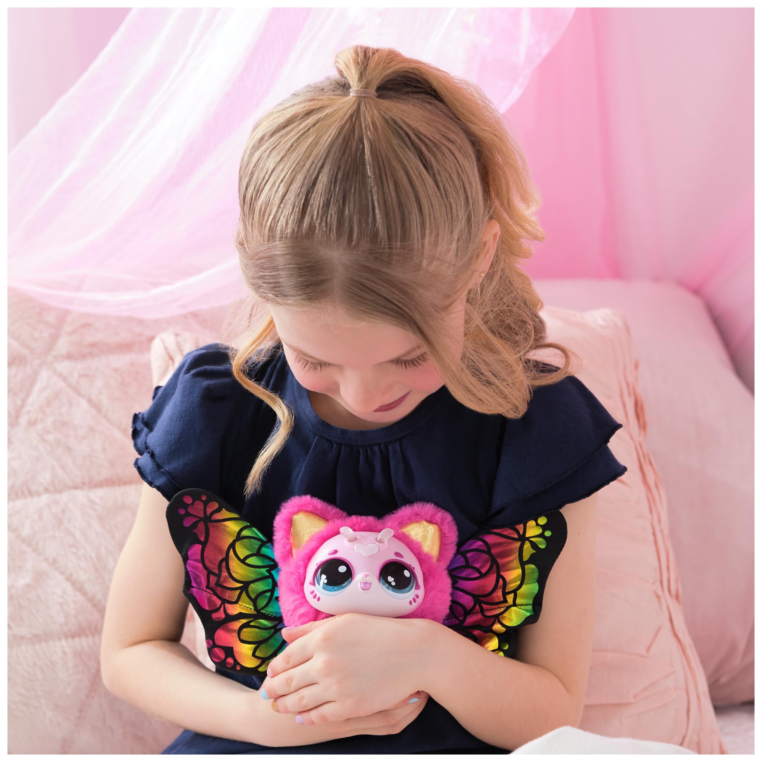 Hatchimals Bloomables Kittyfly, interaktywna zabawka z niespodzianką, podwójna transformacja i ponad 100 dźwięków i reakcji, dla dzieci od 4 lat