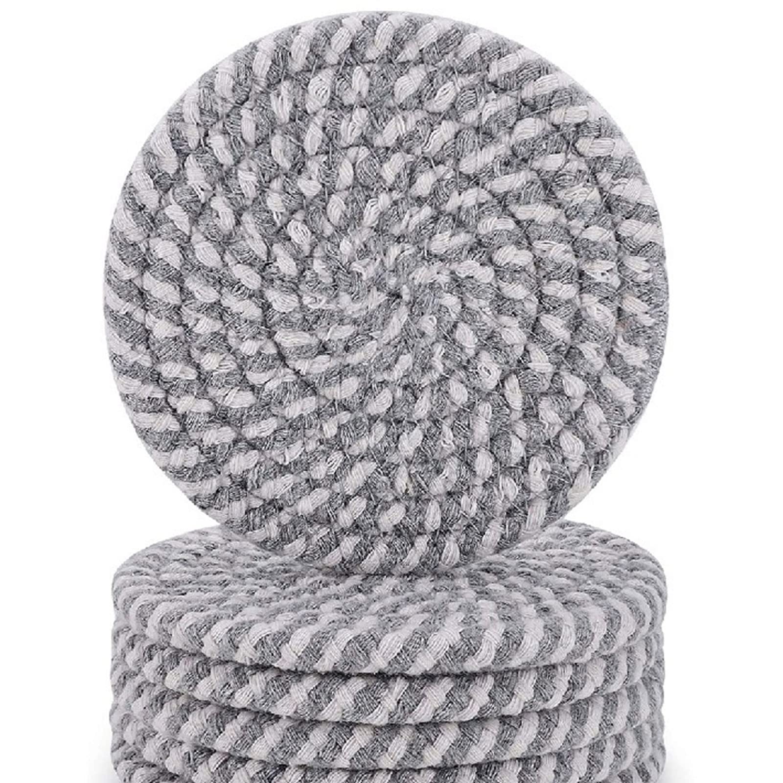 Kitchen Cotton Braided Hand-making Cup Cushion Round Non-slip Cup Pads Bedroom Home Decorations Cotton For Drinks Absorbent
