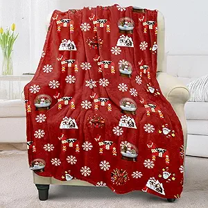 Cute Christmas Blanket and Throw for Adults/Women/Girls/Boys/Kids, Fuzzy Fleece Blanket 60"x80"