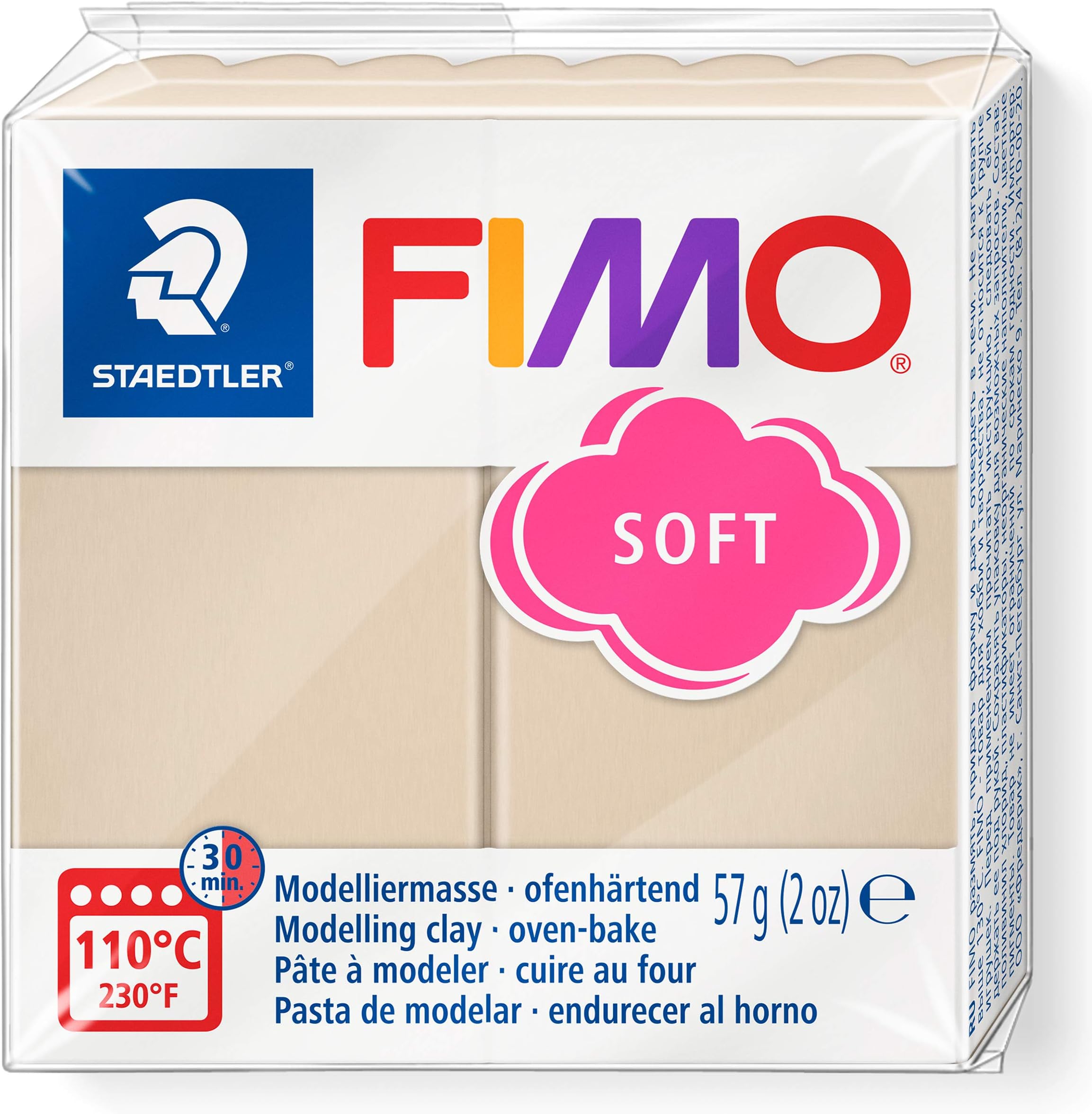 STAEDTLER Fimo Soft 8020-70 Oven Hardening Modelling Clay 57g - Sahara
