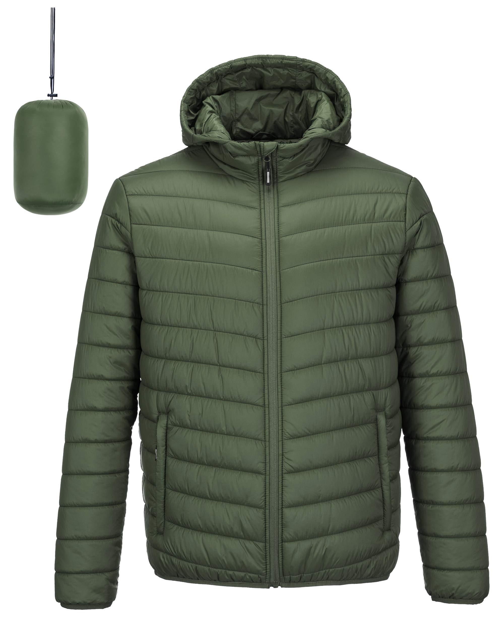 Outdoor Ventures Giacca invernale da uomo, leggera, ripiegabile, isolata, per sci, escursionismo, viaggi
