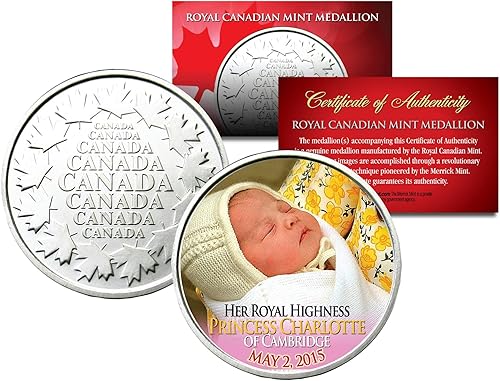 Su Alteza Real princesa Charlotte de Cambridge Royal Canadian Mint medallón