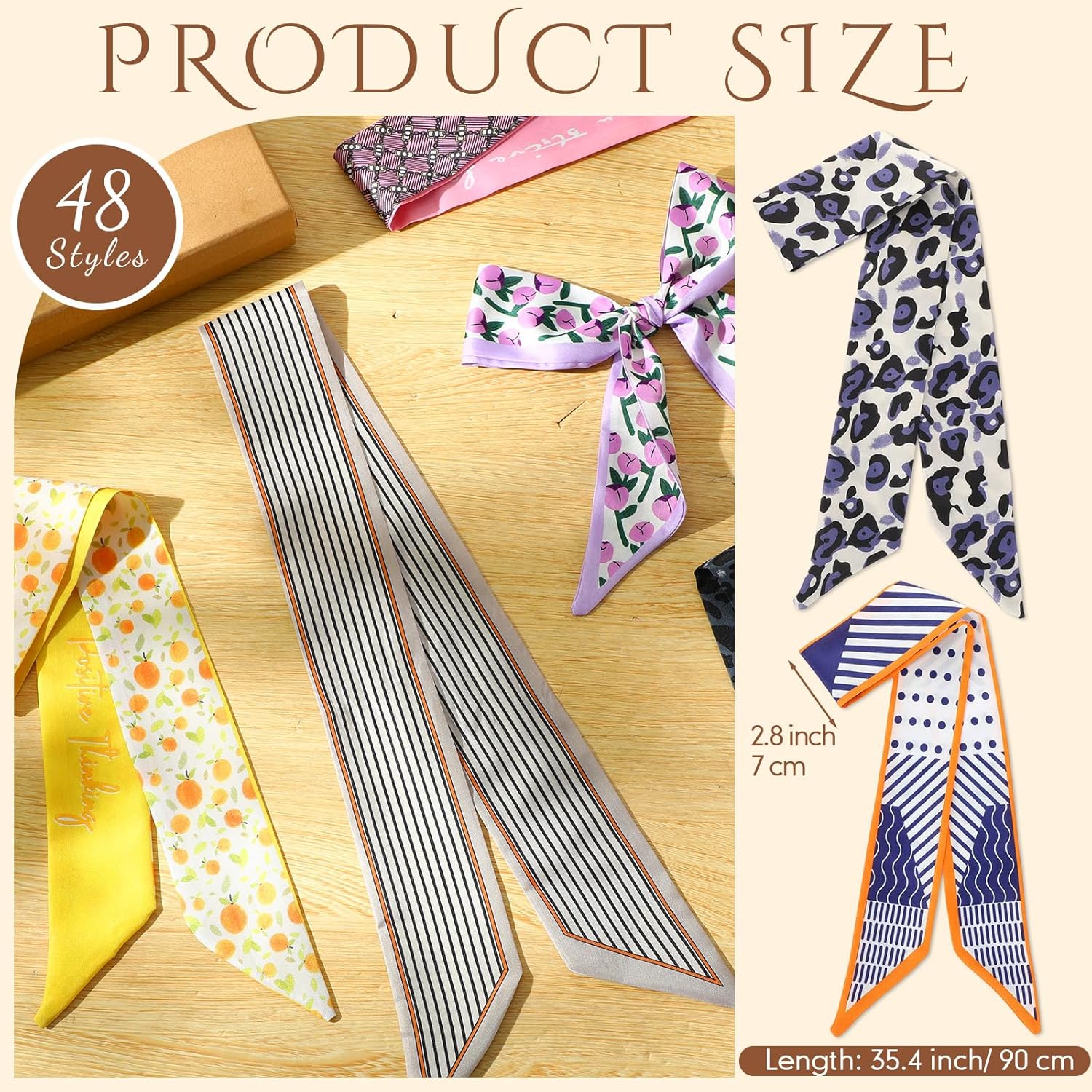 Shyyween Bulk Purse Scarf Headband for Women Hair Purse Scarf Handbag Neck Ribbon for Christmas Women Headband Gift