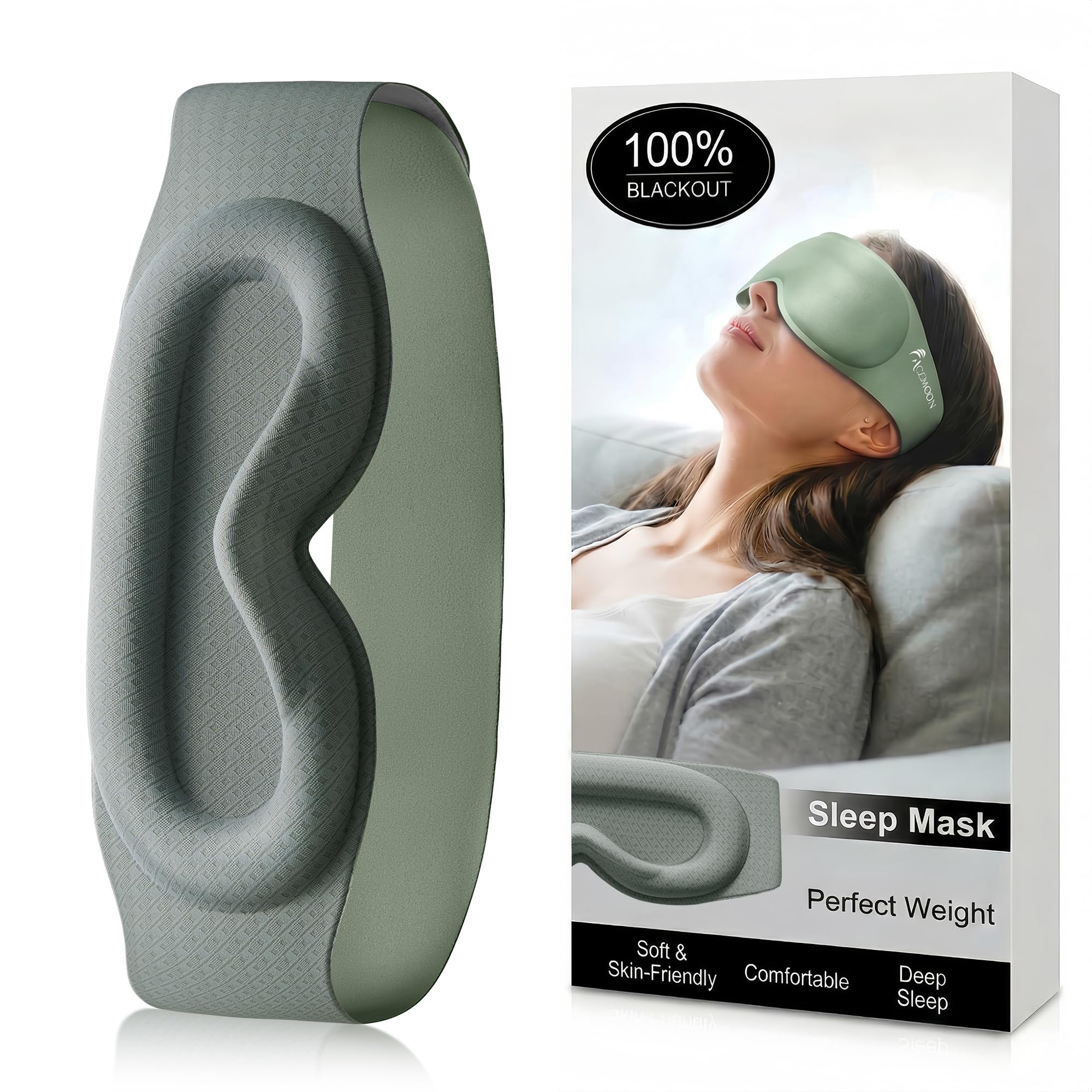 FACEMOON 3D Blackout Weighted Sleep Mask, Airplane Travel & Nurse Essential — Amazon image 12