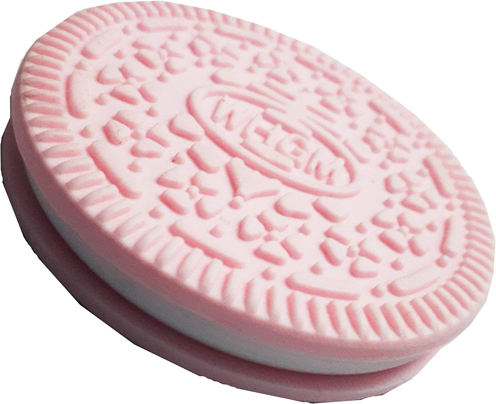 Depurika Oreo Shape Biscuit Teeter Silicon Teether Non-Toxic Food Grade, BPA-Free Silicon Freeze Safe Easy Teething & Chewing Play Toys for Baby. (Pink)