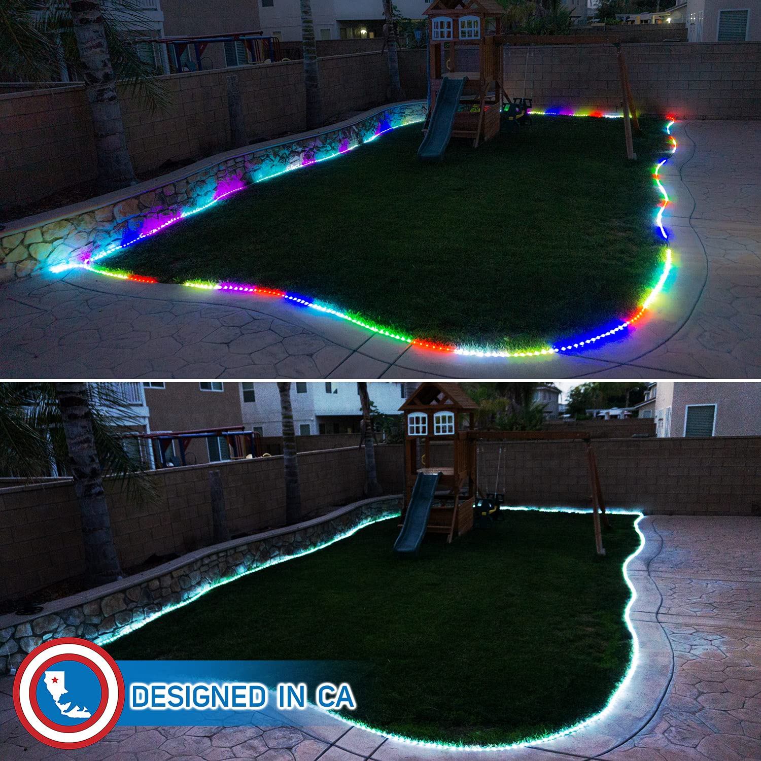 Russell Decor Rope Lights 50ft RGB Color Changing Waterproof Flexible Party Wedding Christmas Indoor Outdoor Decoration