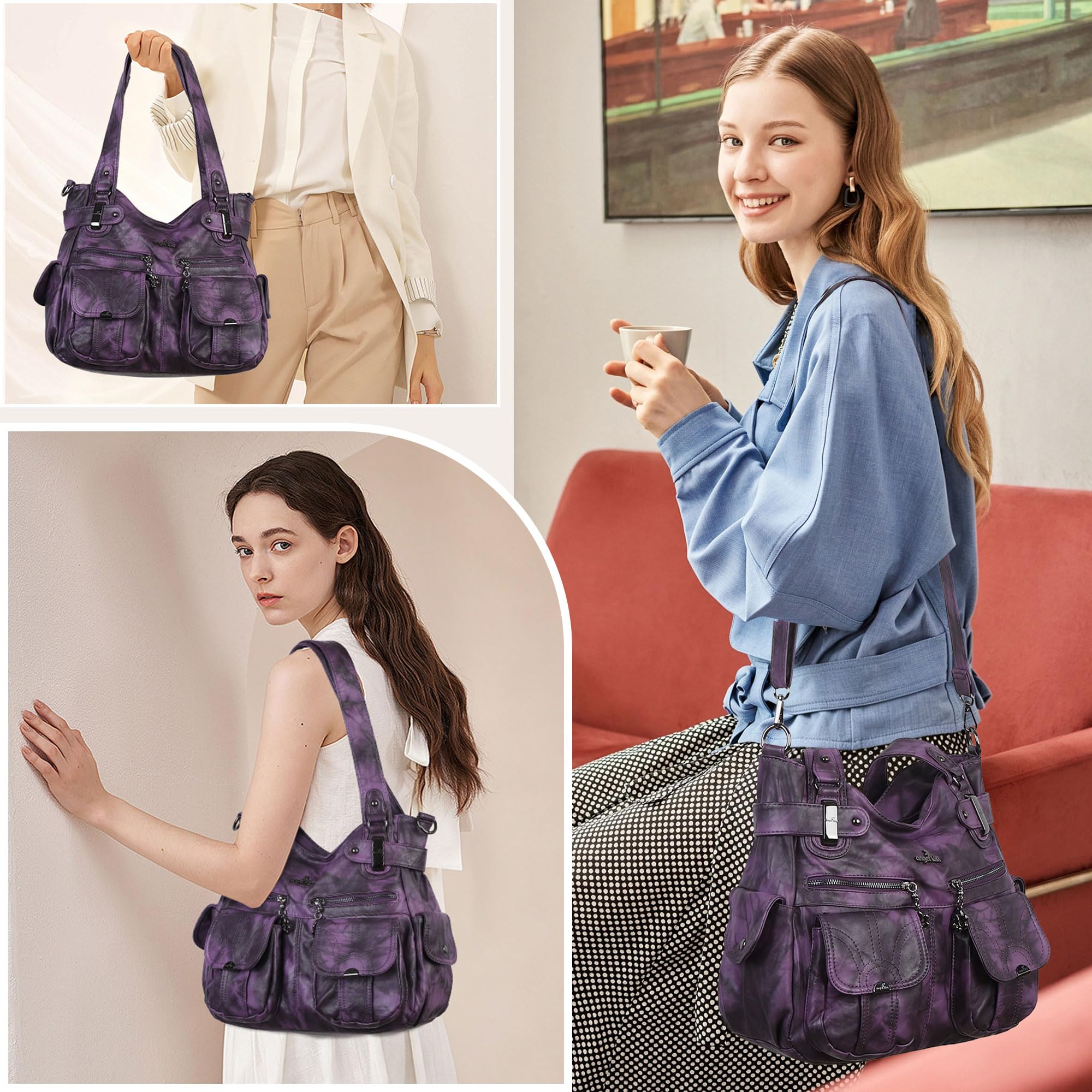 Angel Kiss Bolso de Mano para Mujer Bolsos Bandolera Bolso Hobo para Mujer Bolsos Bandolera Bolsos con Borla