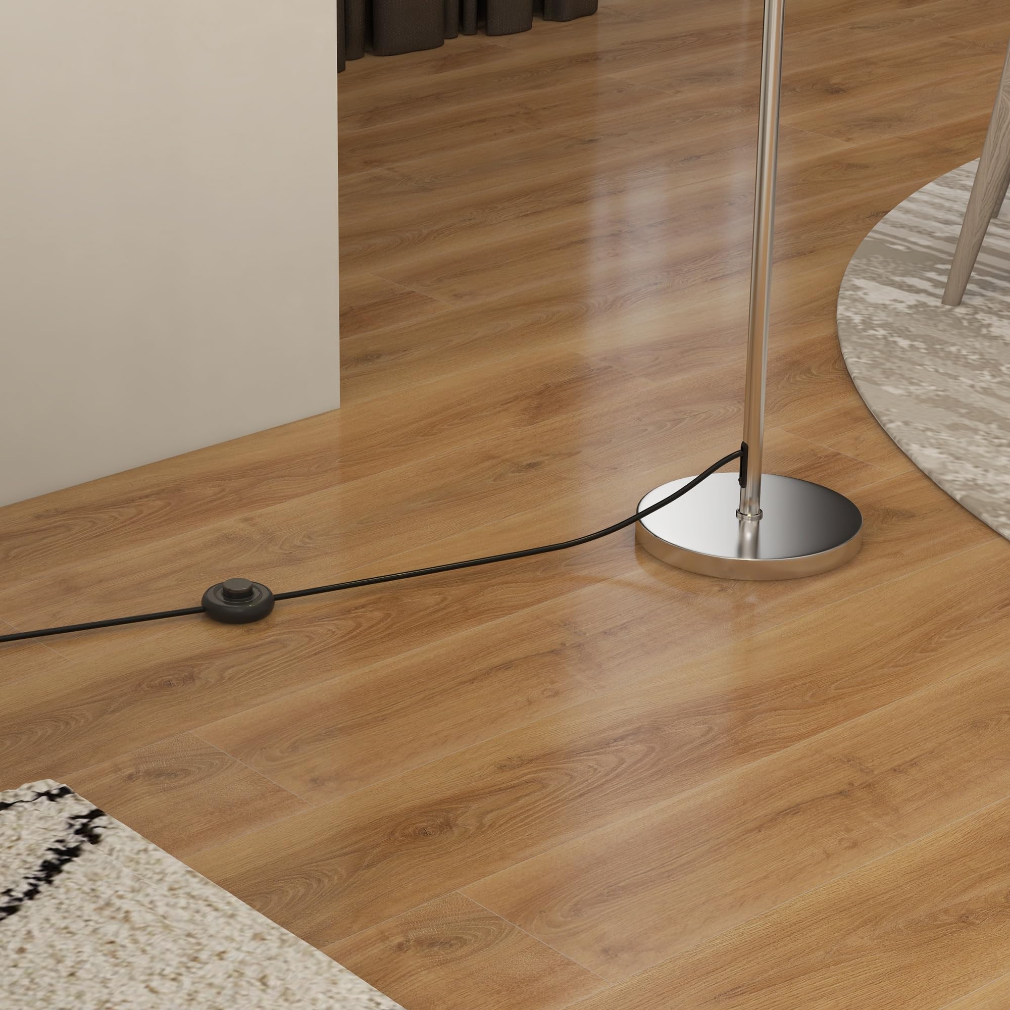 HOMCOM Lampada da Terra Moderna con Paralume a Doppio Strato, Piantana Lampada da Terra per Salotto, Camera da Letto, Soggiorno, in Metallo e Acrilico, 150cm, Bianco