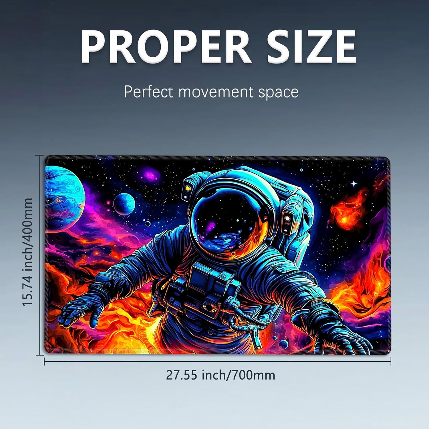 MTG Playmat Size 27.56x15.75in with Storage Bags Portable Playmat TCG and Board Game Mat for Cards Rubber Base Slip-Resistant Mousepad Desk Mat,Spaceman
