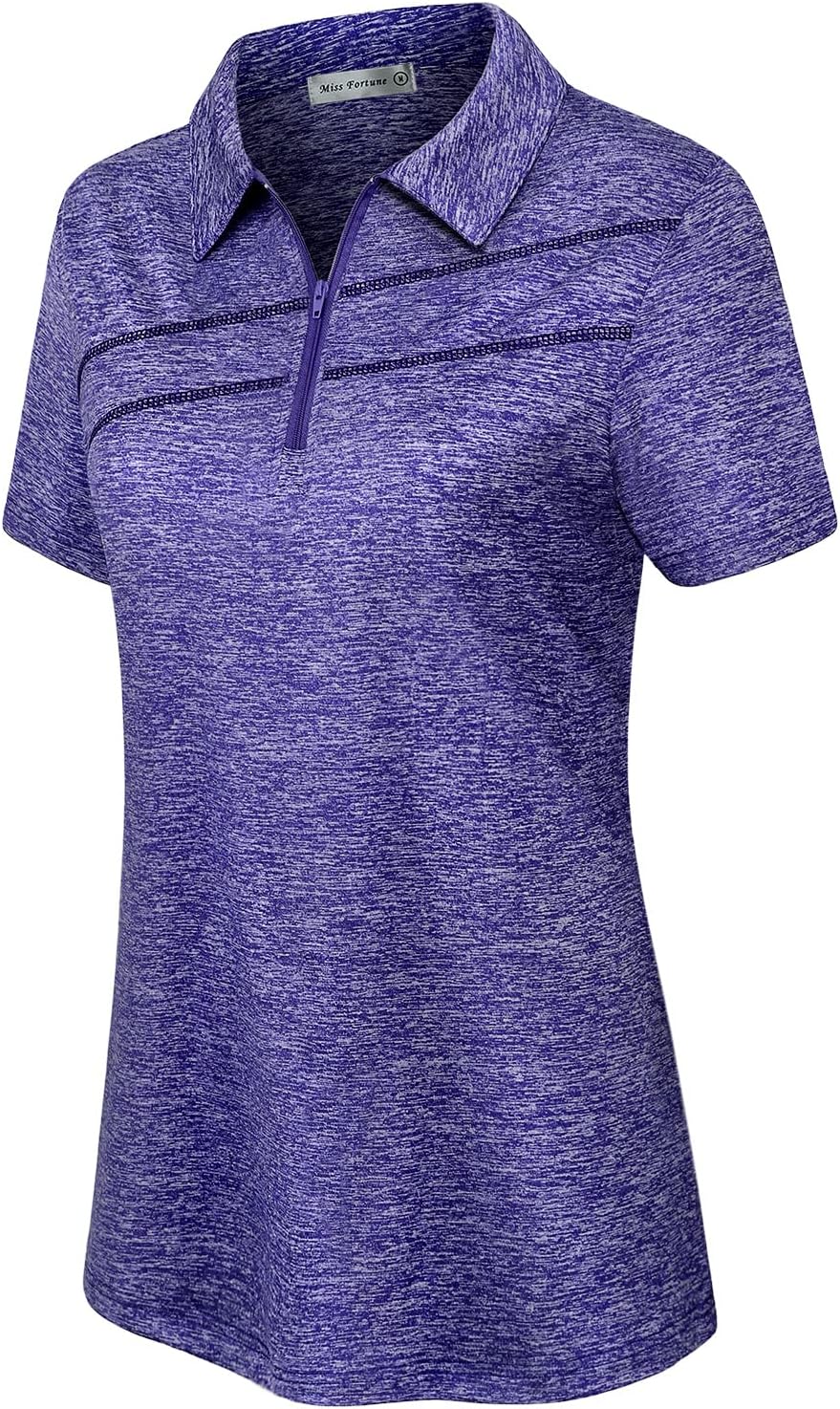 MISS FORTUNE Womens Golf Polo Shirts Quick Dry Athletic Workout Ruuning Yoga Tops - Image 2