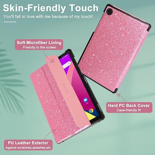 Miniatura 3 de Caweet Funda para TCL Tab 8 LE (Modelo 9137W) lanzamiento 2023, (1 pieza), funda de piel con cierre magnético, flor de almendra