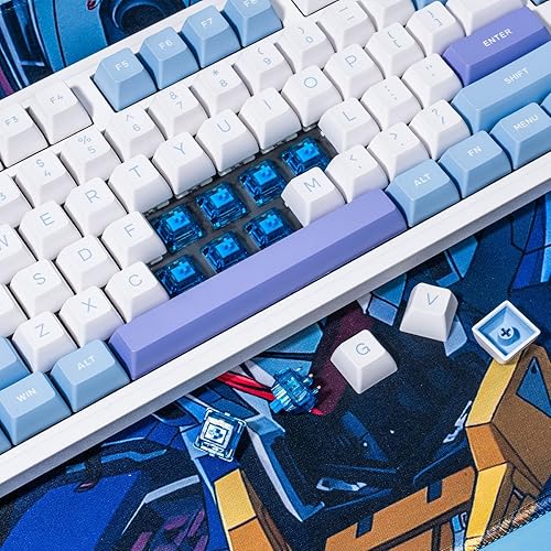 Miniatura 4 de GATERON Phantom Blue Clicky Interruptores de teclado, RGB LED 60gf Interruptores de llave para teclado mecánico MX (azul, 110 unidades)