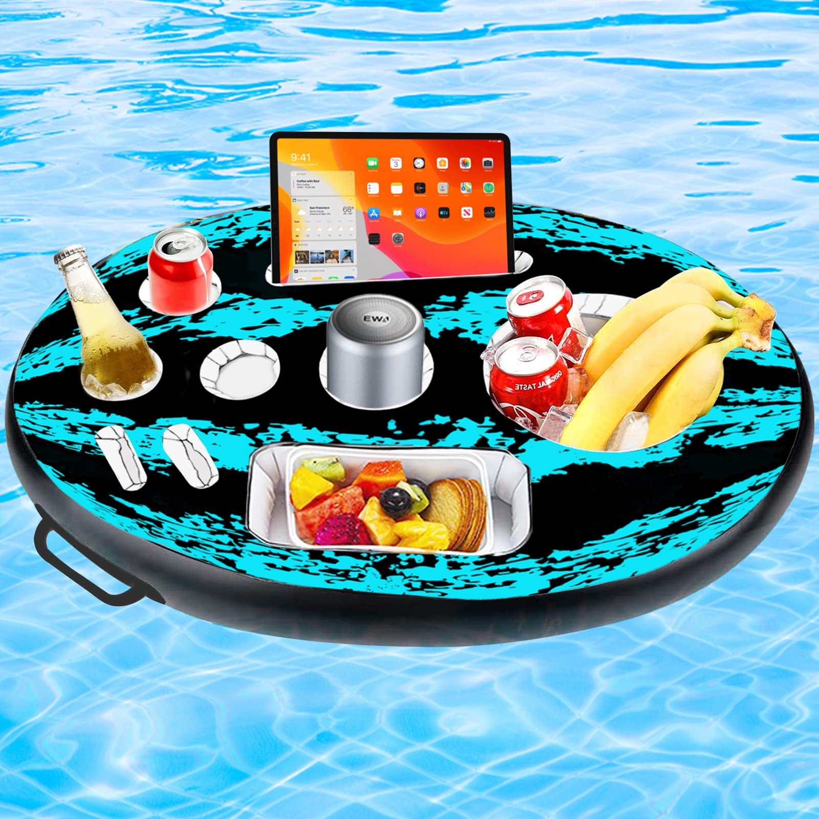 Fudosan Pool Drink Holder Floats Inflatable Floating Drink Holder