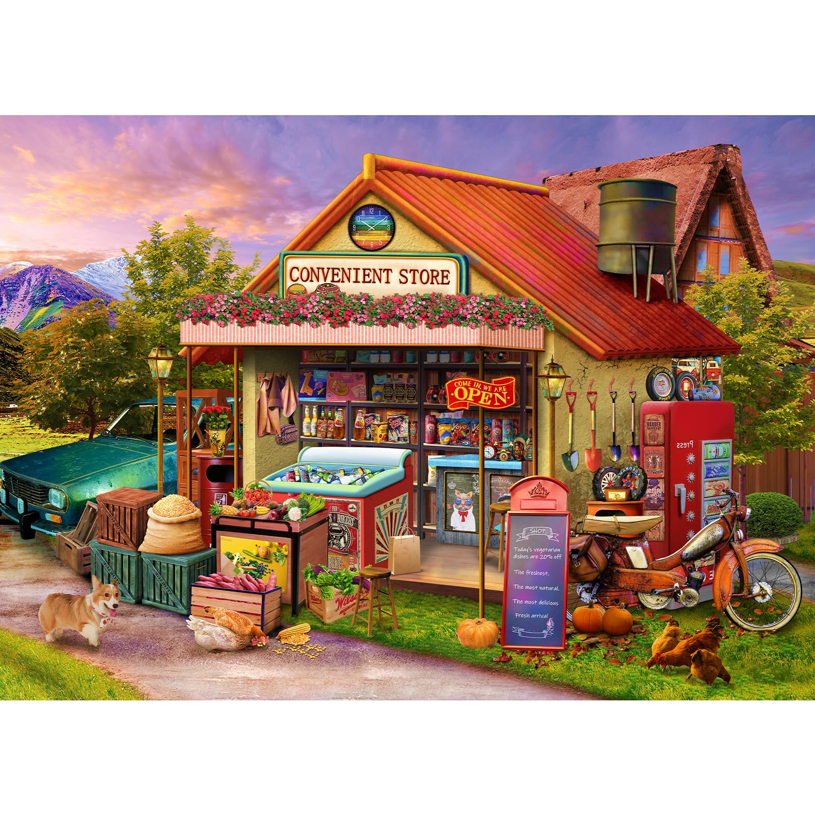Jigsaw Puzzles For Adults 1000 Village tuck shop — image 1