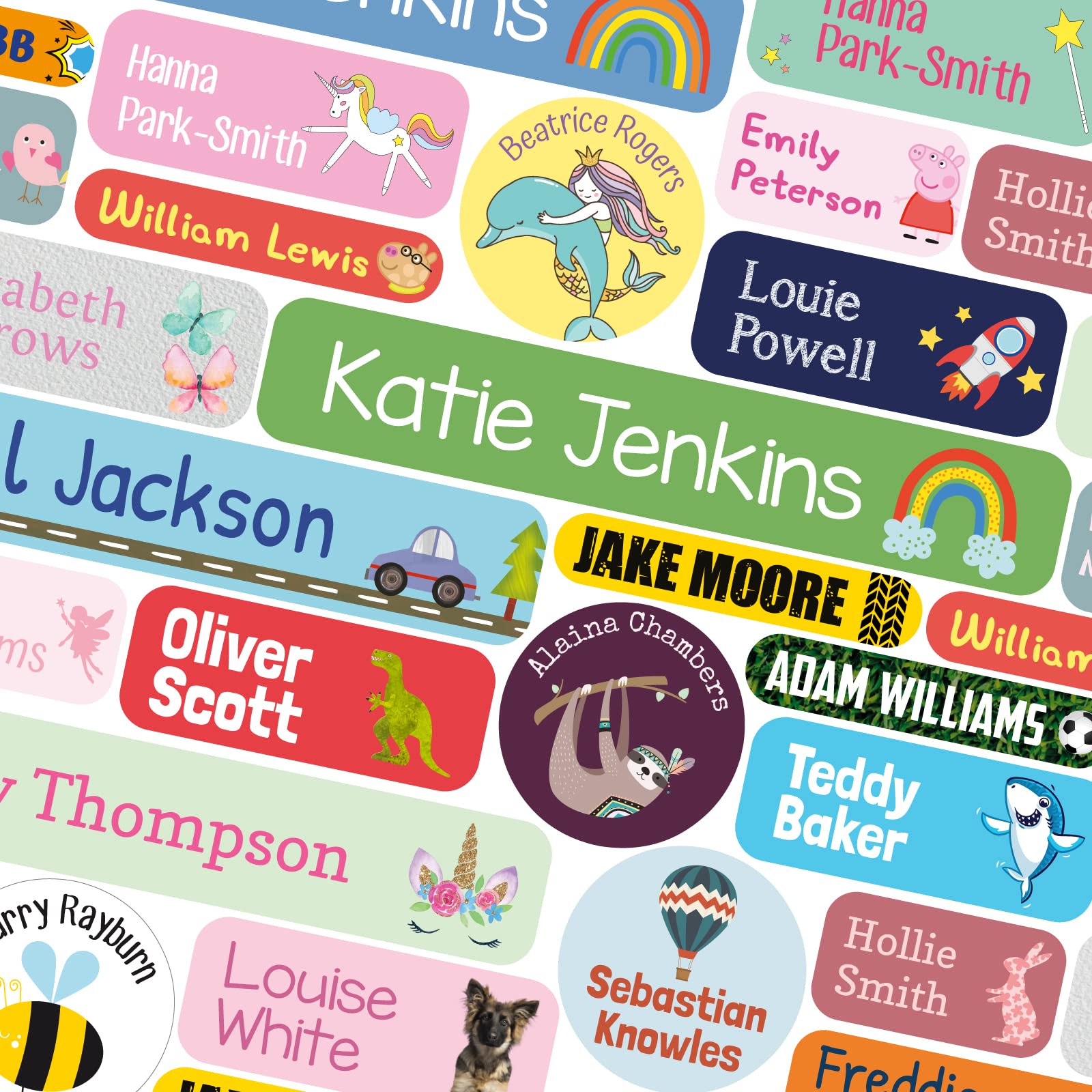 123 Name Labels for Kids No Iron Name Tags for Clothes Name Stickers for Water Bottles, School Uniform, School, Nursery, Care Homes, Washable and Dishwasher Safe for Children (Hot Air Balloons)