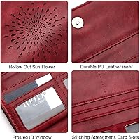 Vista 18 de Aphison - Cartera larga de cuero suave RFID para mujer, con caja de regalo