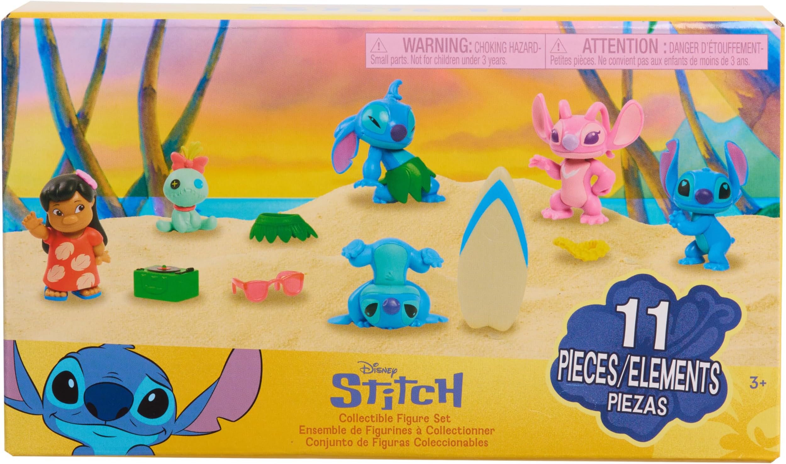Disney Stitch Collectible Figure Set with Accessories, 11-Pieces, 2-inch Figurines, Collectible Toys, Home Decoration, Kids Toys for Ages 3 Up by Just Play
