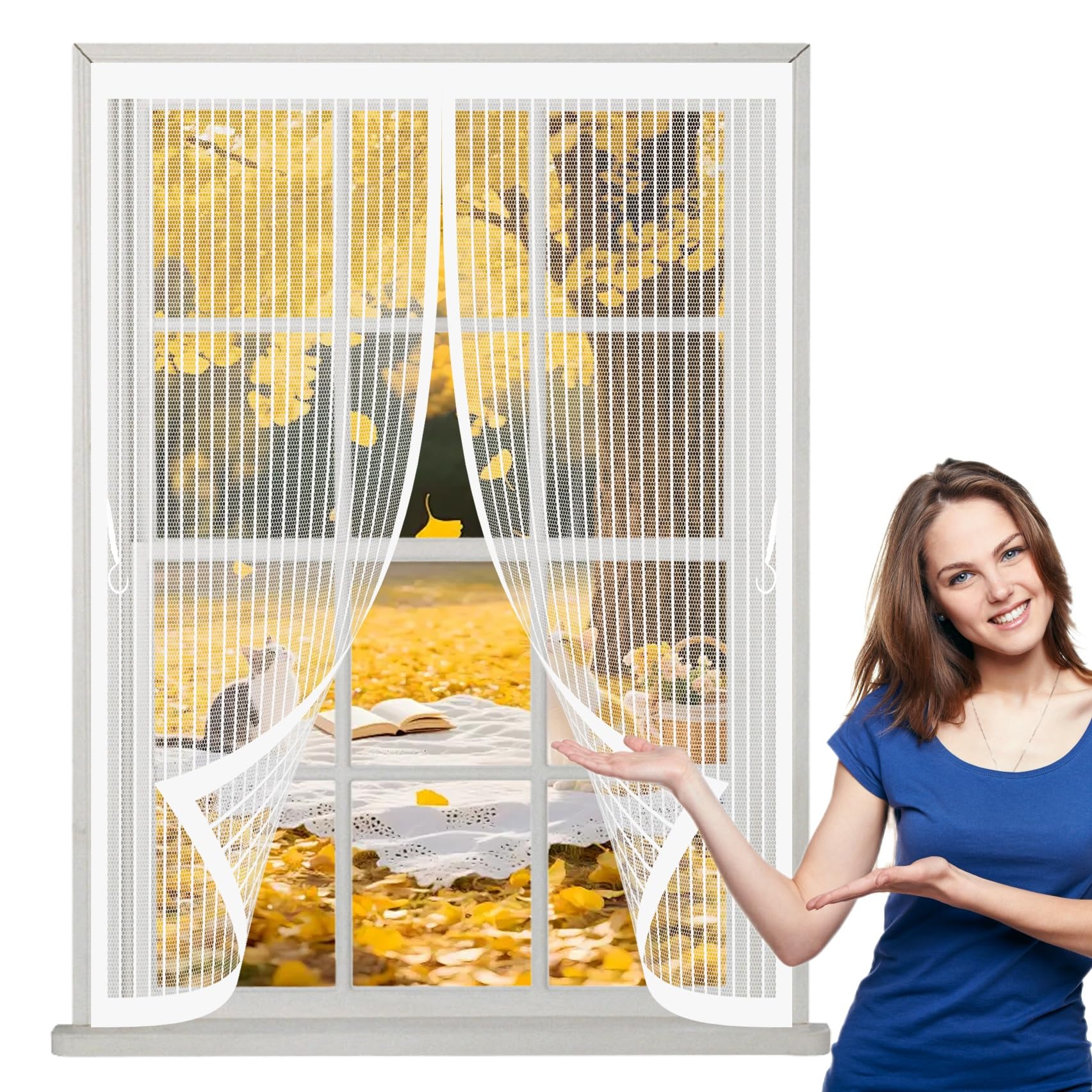 Moustiquaire fenêtre 130x120 cm blanche anti mouche
