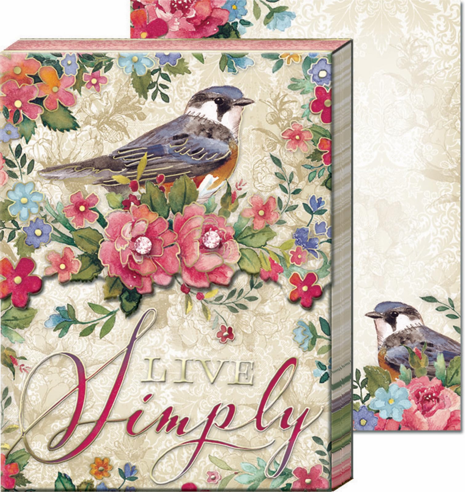 Punch Studio Flip-Top Notepad - Lotus Birds -8 Punch Studio Flip-Top Notepad - Lotus Birds -8