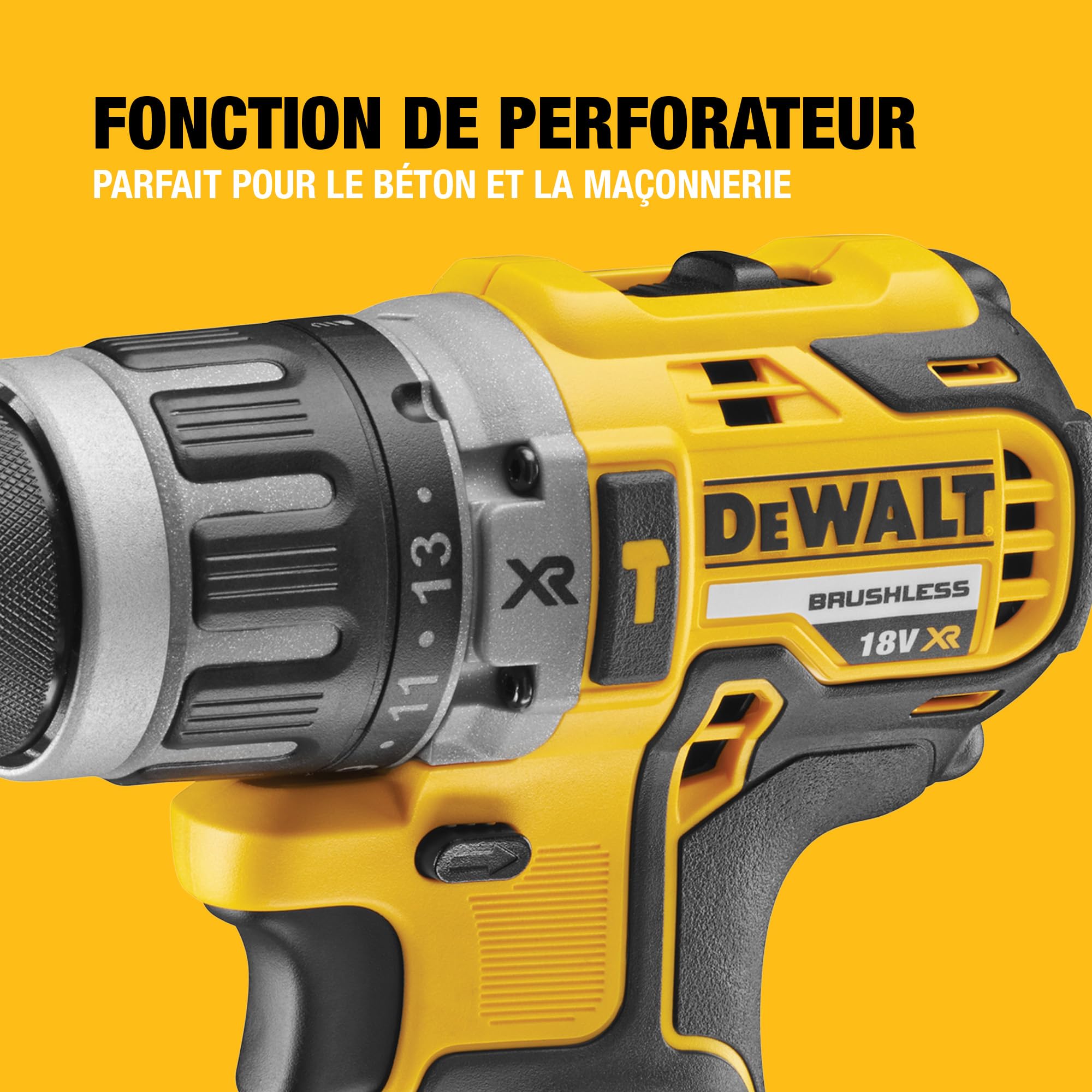 DEWALT Perceuse Visseuse à Percussion Brushless XR 18V DCD796P2-QW avec Coffret TSTAK, Chargeur et 2 Batteries 5Ah