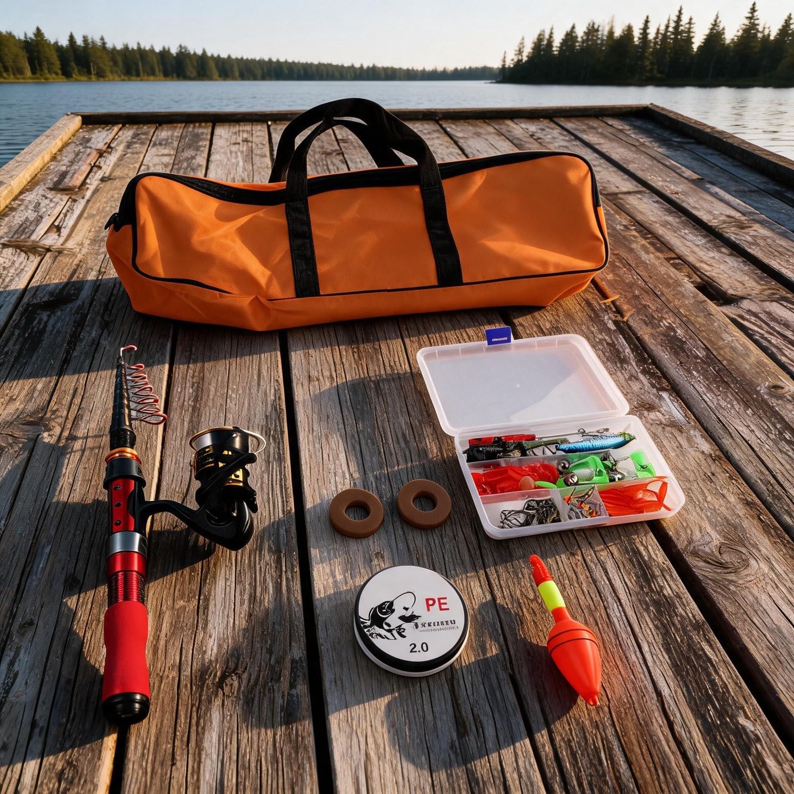 Kit Pesca Vidrio 2. con Carrete y Señuelos Kit Pesca Vidrio 2.(2.30m)