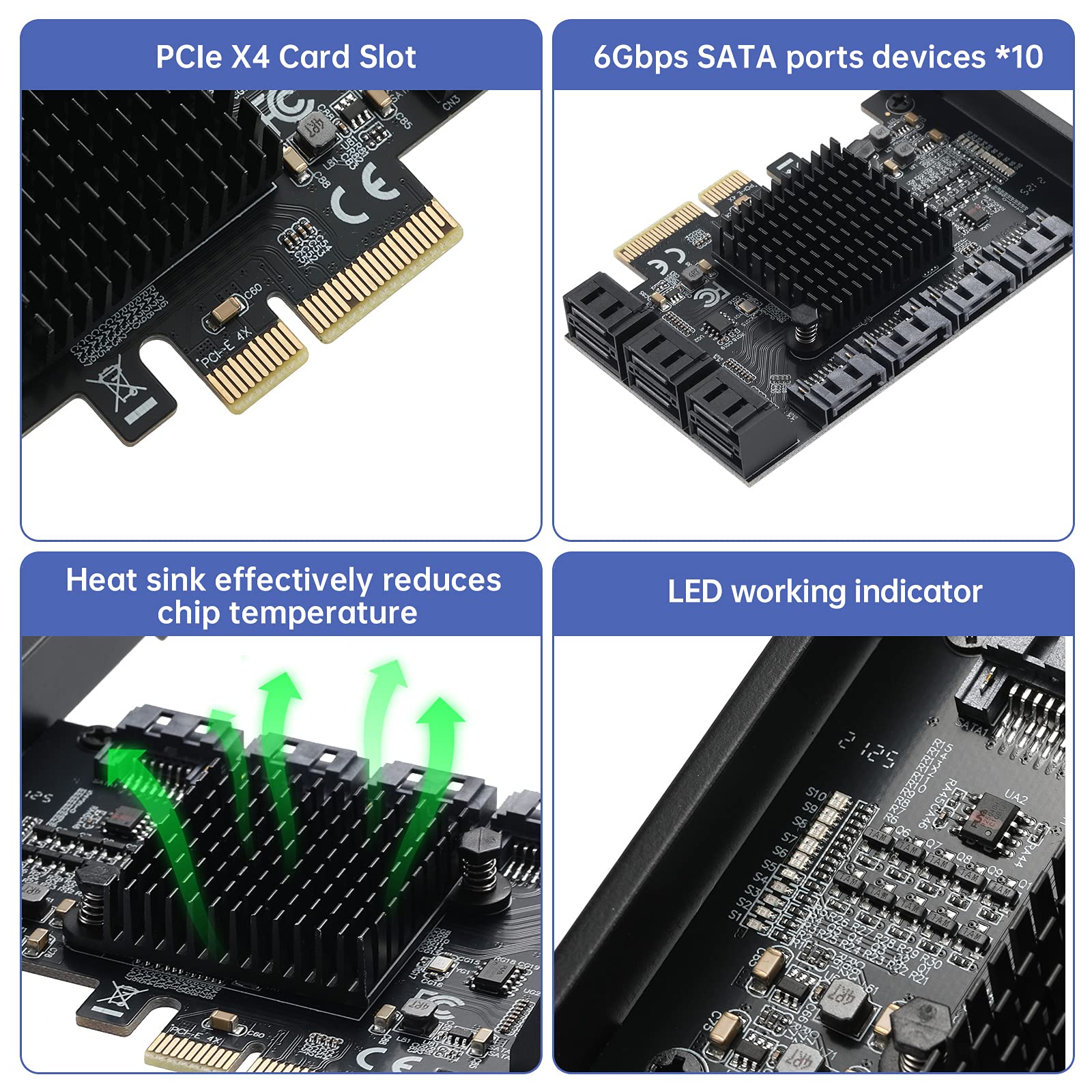 10 Port PCIE to SATA 3.0 Card - Expand Storage! -3