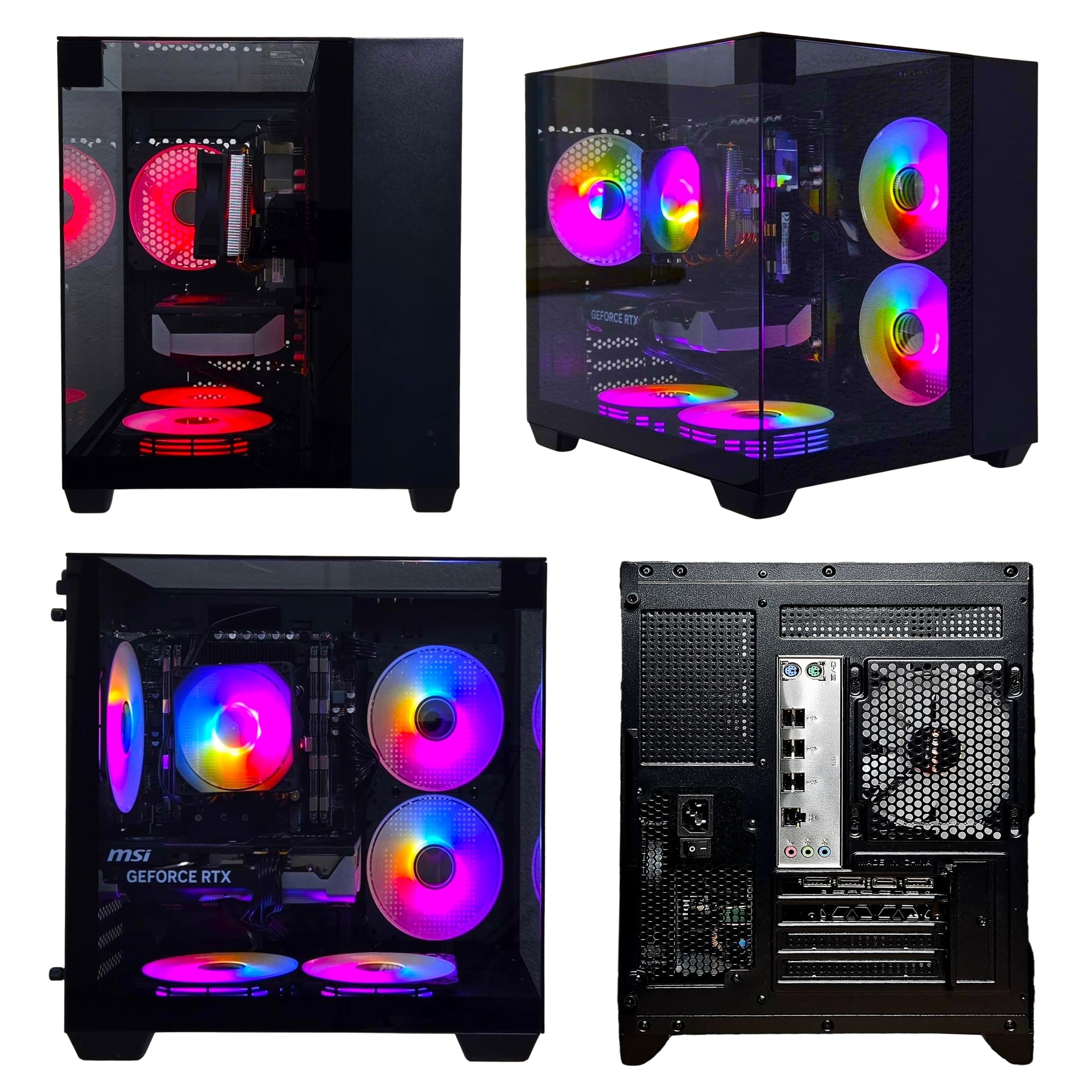Gaming PC Phantom Black | NVIDIA RTX 5050 | 12 Core | RGB Lüfter mit Fernbedienung | Luftkühlung | WLAN | Windows 11 (32GB RAM 500GB SSD)