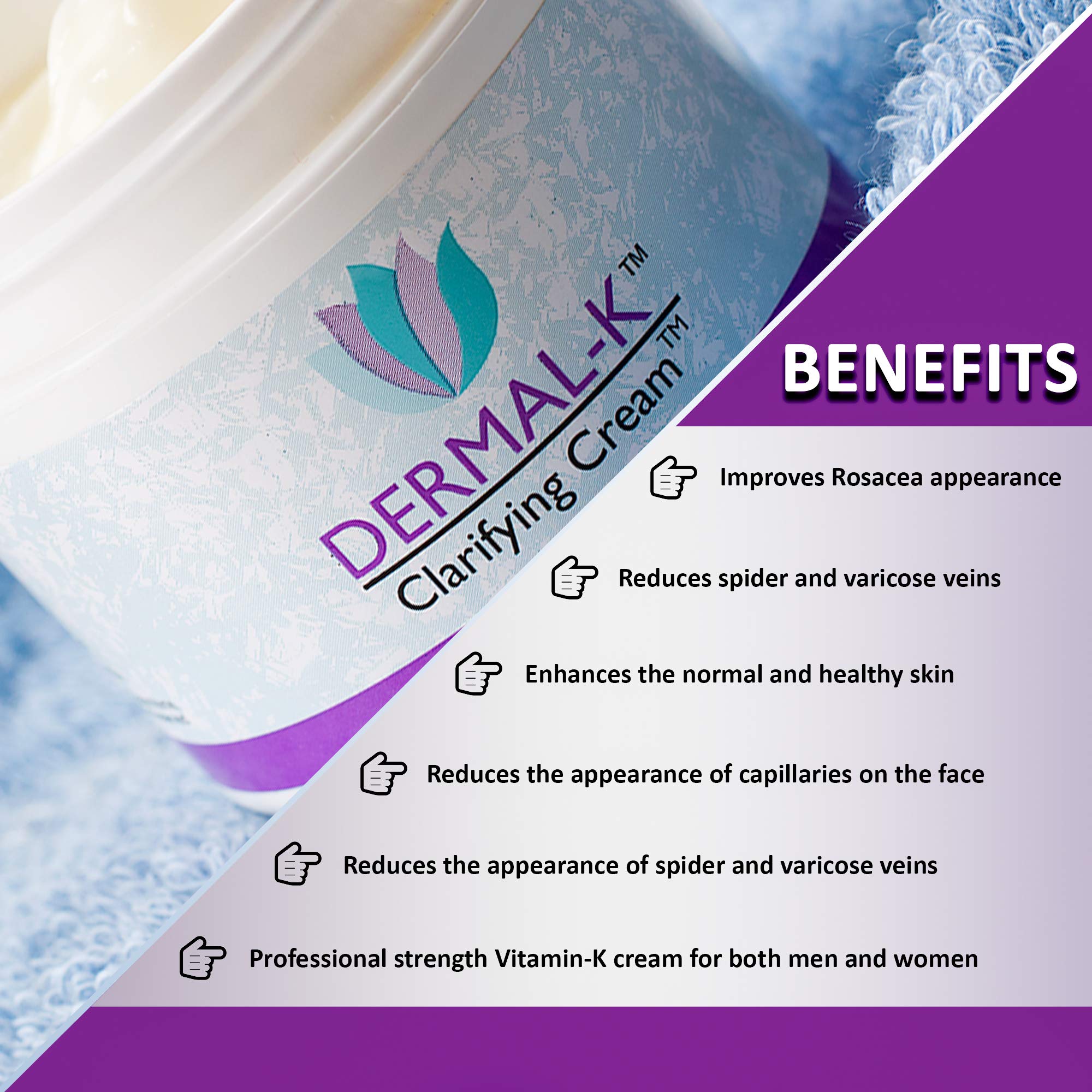 DermalK Vitamin K Cream 4 Ounces Best Formula For Skin Eye Cream