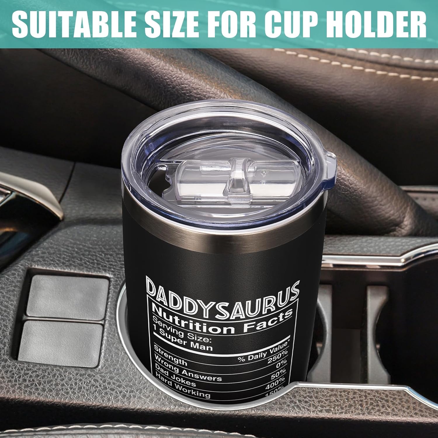 Gifts for Dad, Christmas Gifts for Dad from Daughter Son Wife, 20 OZ Tumbler Gift for Father, Men, Father in Law, Husband, Daddysaurus Unique Birthday Gift Funny Presents Boxed Insulated Cup with Lid - Image 7