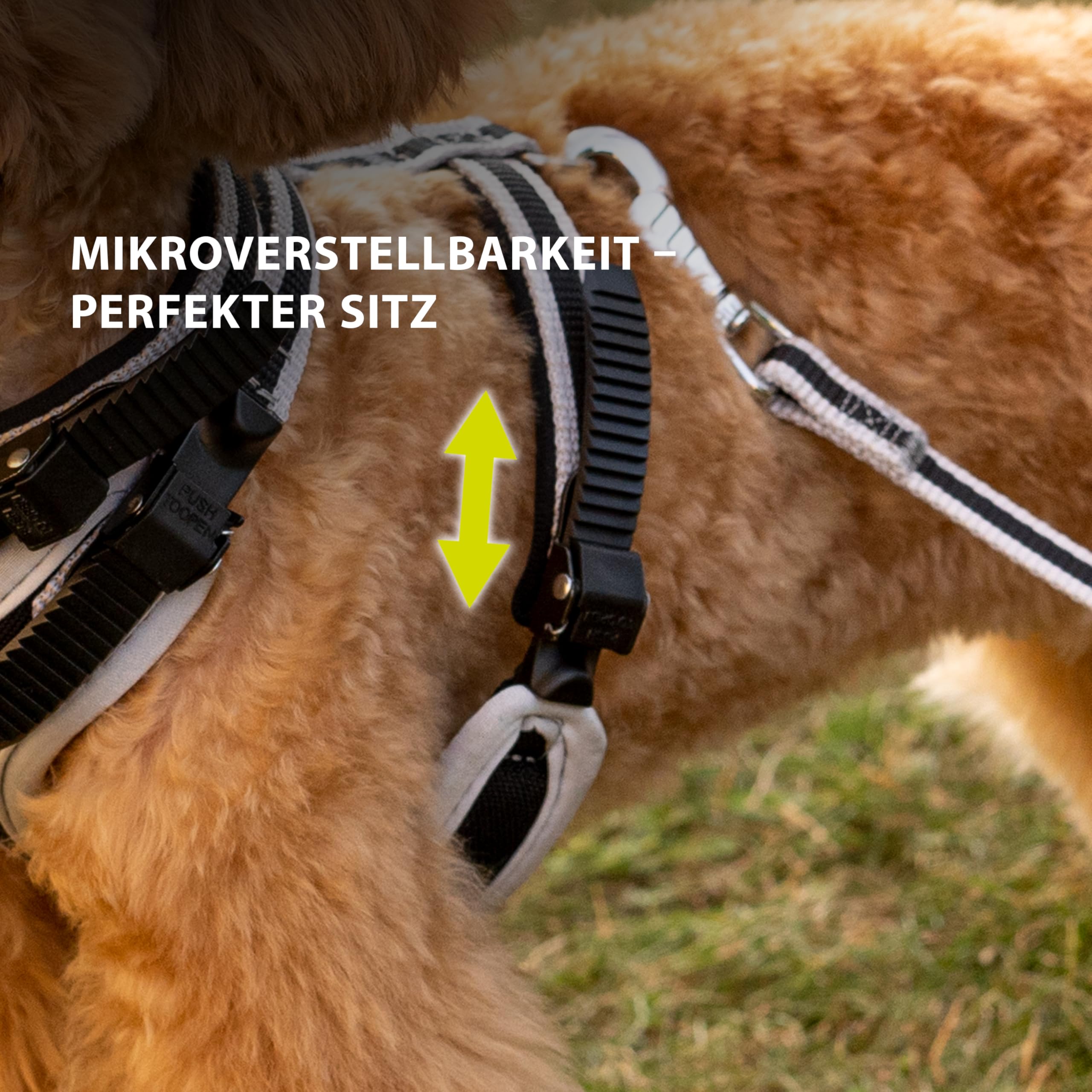 Ferplast Hundegeschirr für große Hunde ERGOCOMFORT, verstellbar, komfortabel, gepolstert, mit Schnellverschluss, Größe L, max. 40 kg. Silber