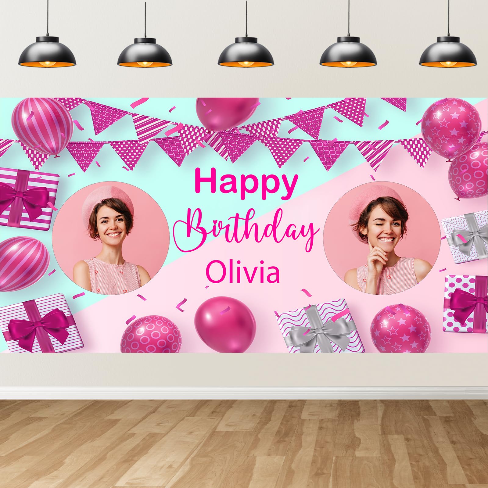 Custom Birthday Banner Personalized Banner For Birthday Party with Photo And Name For Women Men Kids Party Supply